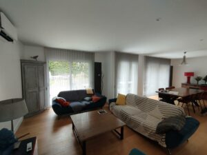 particulier chatenay 92 store bandes verticales gris pose plafond salon décoration intimité (4)