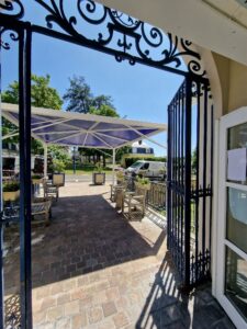 pergola gizeh gazebo armature blanc toile plastifiée bleu (17)